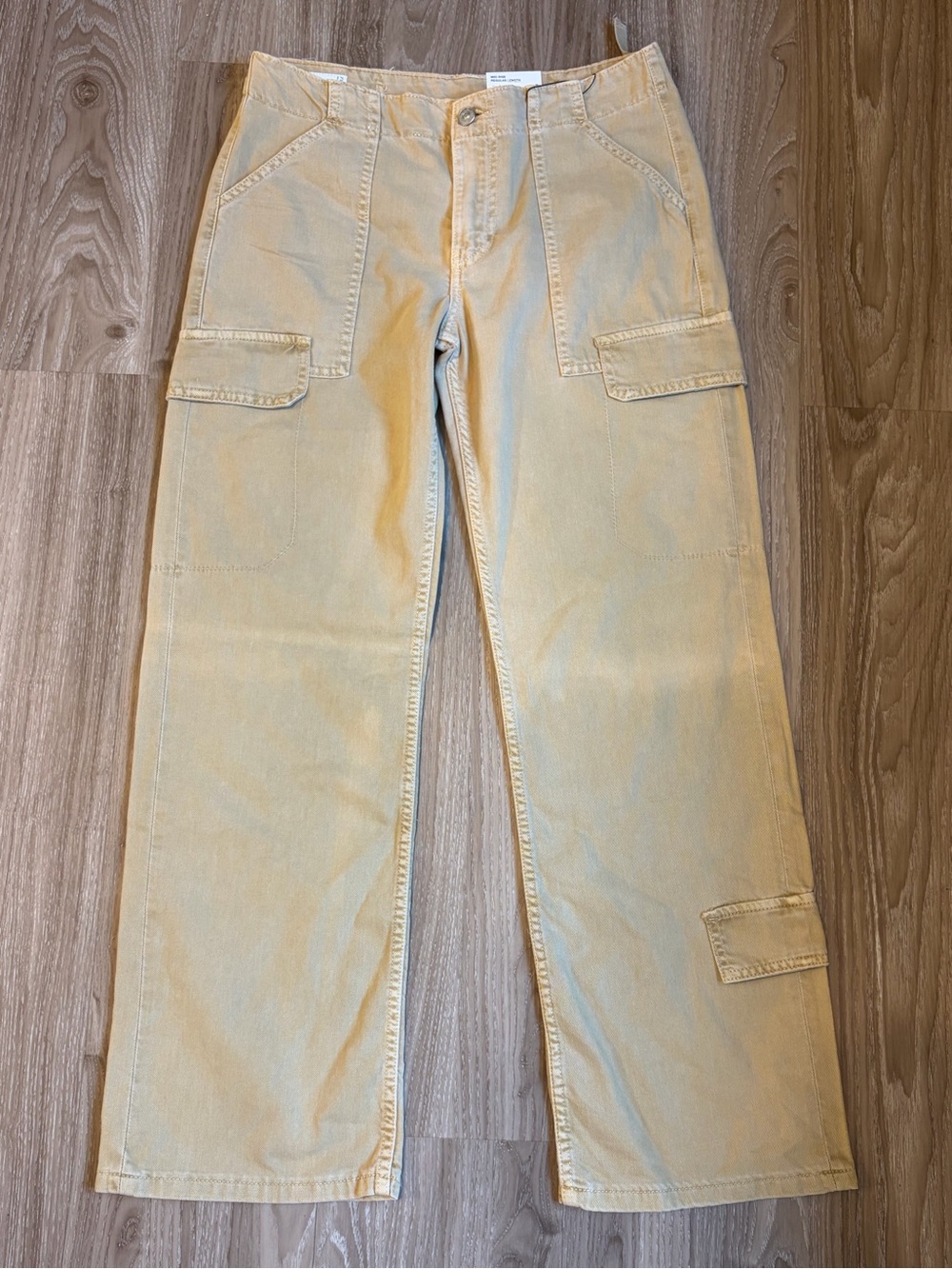 ZARA Women's Cargo Pants Size 4 US 36 EUR Beige Mid Rise NWT